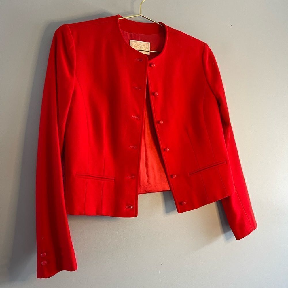 VTG Pendleton Blazer Cropped Jacket || Red - Picture 11 of 16